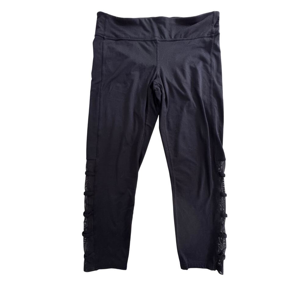 JoyLab Black with Side Mesh Capri Leggings Size L | Athleisure Workout Pants